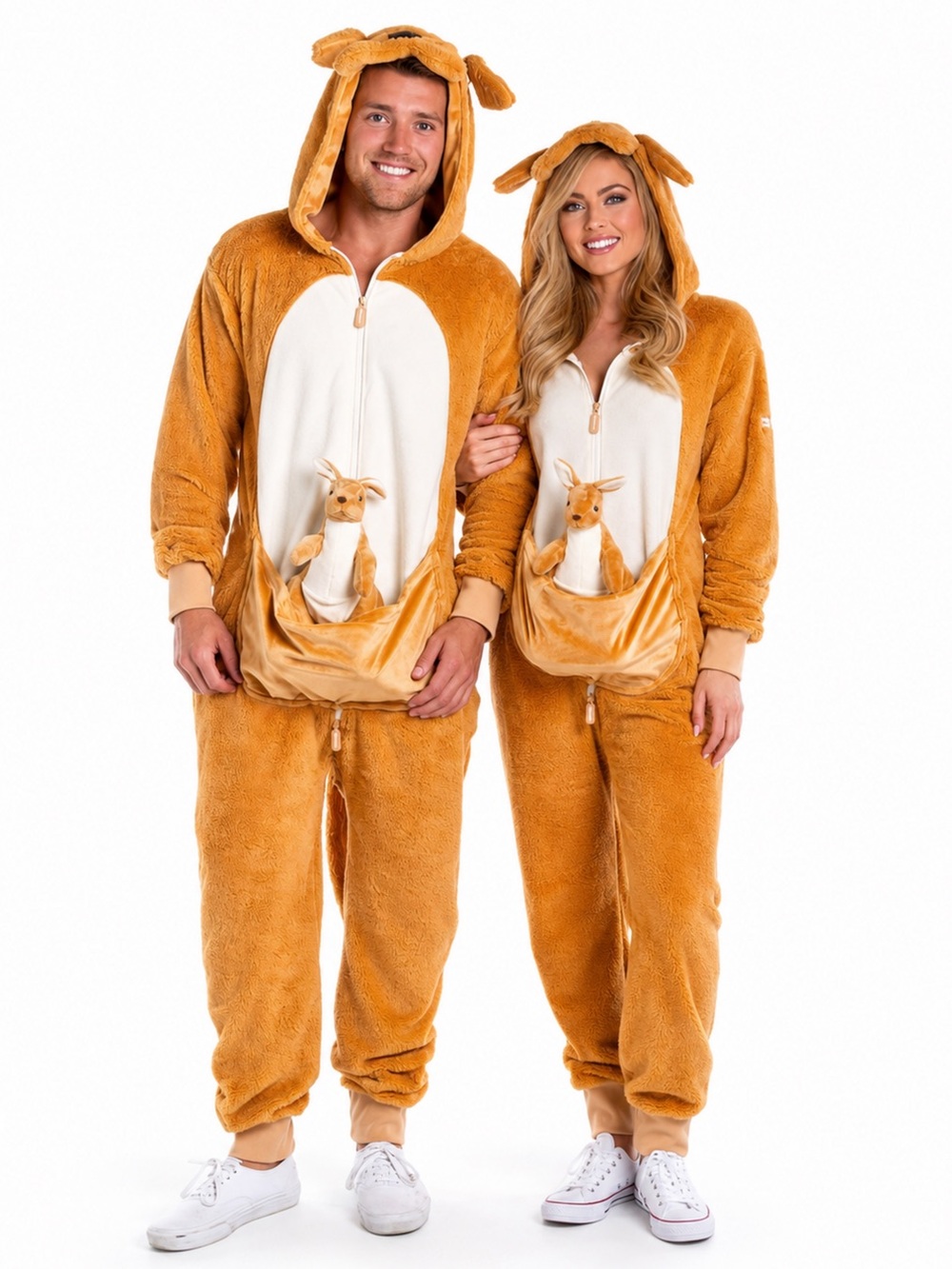 NWT Tipsy Elves Kangaroo Costume Onesie with Joey Soft Hooded Unisex M